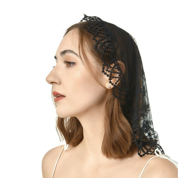 COOLHOOD Multiuse Lace Mantilla Veil Headscarf Catholic Mass Veil for Various Occasion Headcover Event Accessory