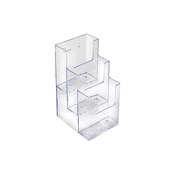 Three-Tier, Three-Pocket Trifold Brochure Holder, 2-Pack