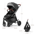 thumbnail image 4 of Tinyiota Baby Stroller with UPF 50+ Canopy, One-Hand Fold and Leather Handle, Black, 4 of 8