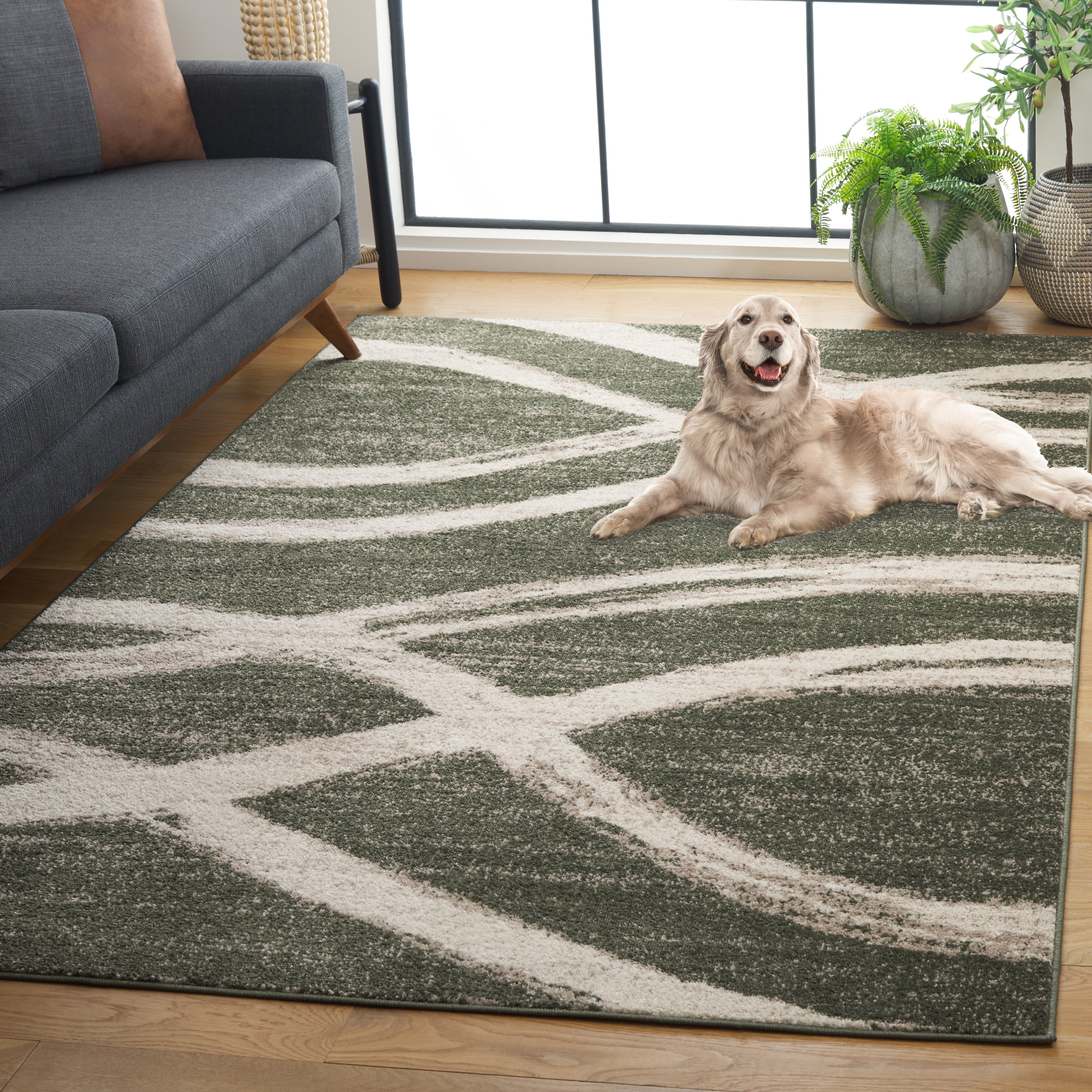 Safavieh Adirondack Isidor Geometric Swirls Area Rug, Dark Green/Ivory, 6' x 9'