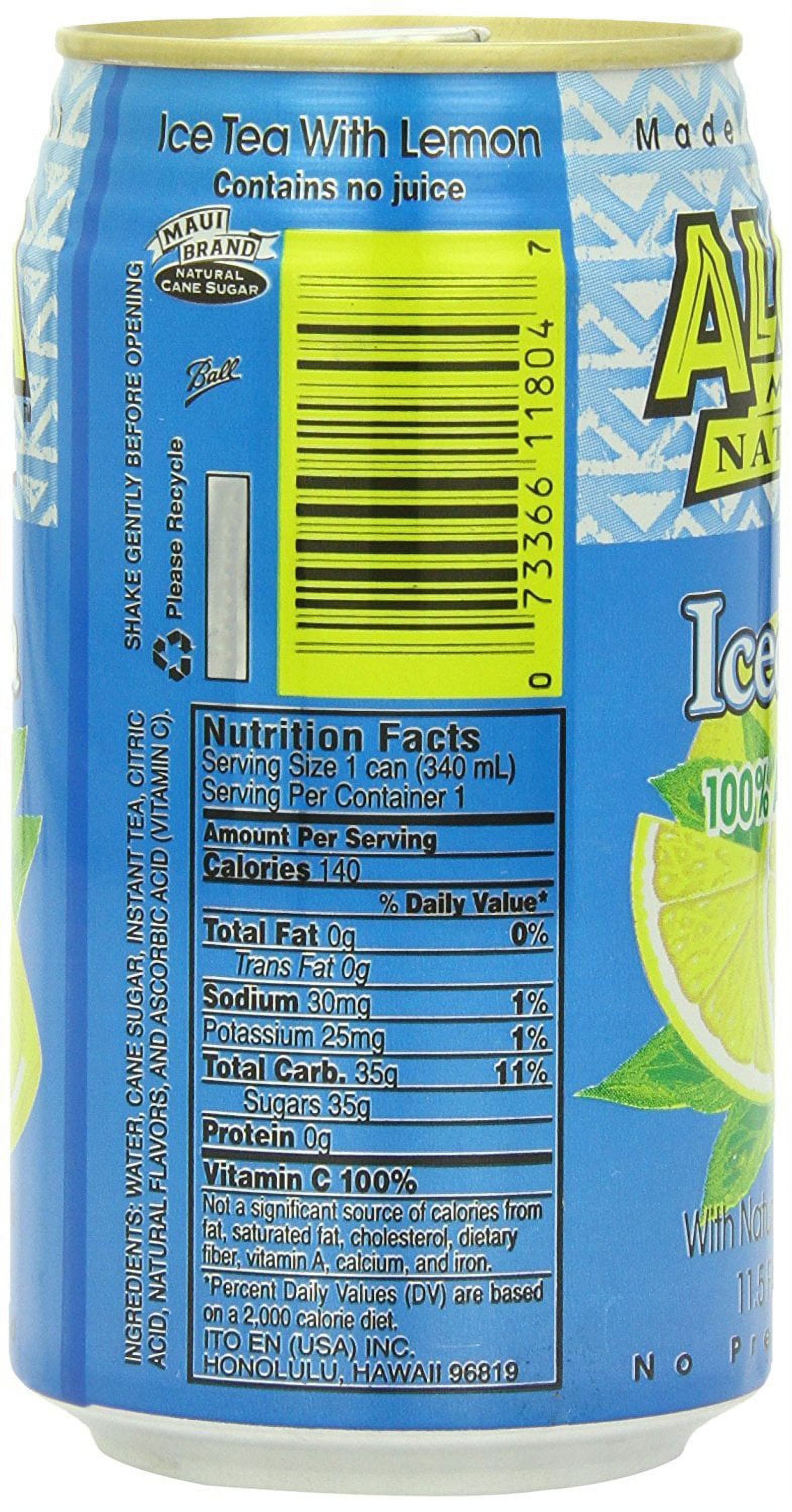 Aloha Iced Tea With Natural Lemon Flavors, 11.5 oz (Pack of 6)