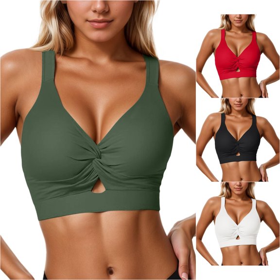 Bigetiay Women's Bikini Tops Twist Front Bathing Suit Bra Retro Push Up Swim Tops No Bottom, Size XL