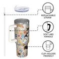 thumbnail image 4 of OBREWU Corgi Dog and Flower Florals Tumbler with Handle and Lid,Corgi Dog and Flower Florals 40oz Double Wall Vacuum Insulated Tumbler,Cups Gift for Women and Men, 4 of 7