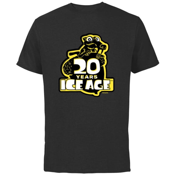 Ice Age Scrat Logo 20 Years Anniversary - Short Sleeve Cotton T-Shirt for Adults - Customized-Black