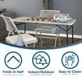 thumbnail image 4 of COSCO 4 ft. Fold-in-Half Portable Indoor/Outdoor Utility Table, Gray, 4 of 6