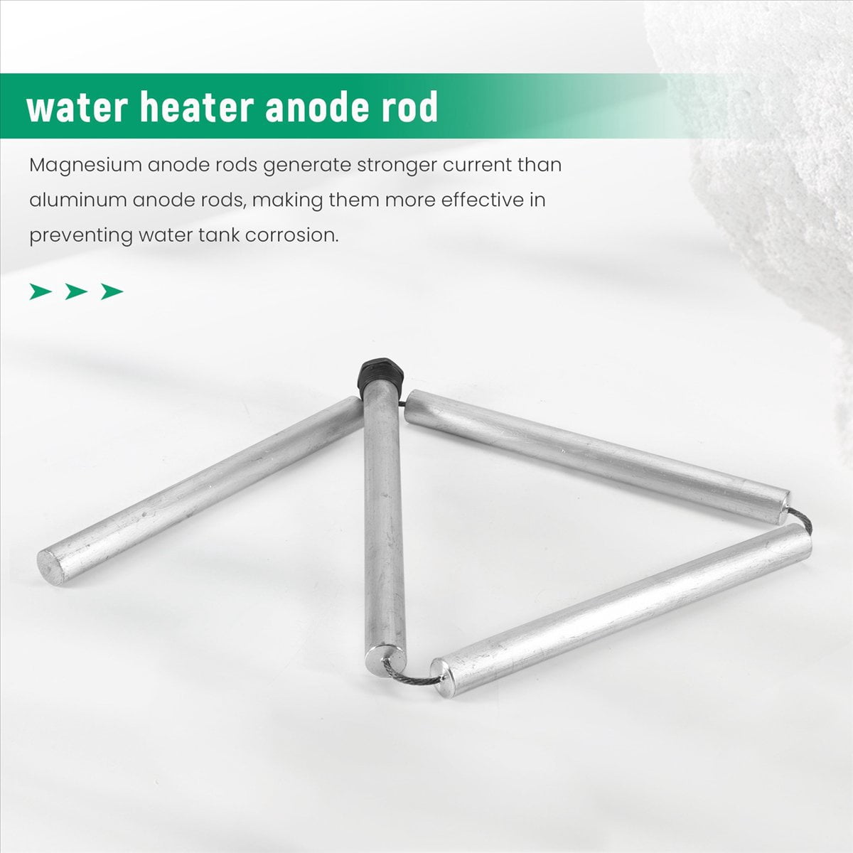 RV Water Heater Magnesium- Flexible Anode Rod 3/4 NPT Threaded Belt Hex Sleeve Tool