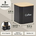 thumbnail image 3 of Coffee Tea Sugar Container Set Stainless Steel Kitchen Canister Set with Bamboo Lids ( Pieces oz), 3 of 9