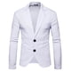 thumbnail image 1 of Hombres Slim-fit Traje sólido Cuello Casual Traje pequeño Abrigo Chaqueta de pana Pompotops  oipoqjl21762, 1 of 4