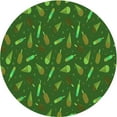 thumbnail image 1 of Ahgly Company Machine Washable Indoor Round Transitional Deep Emerald Green Area Rugs, 6' Round, 1 of 7