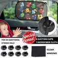 thumbnail image 5 of PinesC Car Sun Shade for Baby Kids 2 Pack Static Cling Side Window Car 80GSM Rear Sunshades Universal with 8 Suction Cups and Storage Bag - Sun Glare and UV Rays Protection (ABC+123) ABC+123, 5 of 5