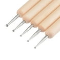 thumbnail image 4 of Unique Bargains Clay Sculpture Tools Set Double-Sided Ball Stylus Dotting Wood for Modeling 5Pack, 4 of 5