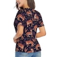 thumbnail image 3 of Vsdgher Leopard Print Women Shirts V Neck Short Sleeve Tops T-Shirt Basic Tees, S to 3XLMedium, 3 of 5