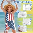 thumbnail image 5 of Xixirimido US Flag Print Quick Dry Girls One Piece Swimsuit with Removable Bra, Modest One Shoulder Bathing Suit with Mesh Cover Up Skirt, Size 15-16 Years, 5 of 7