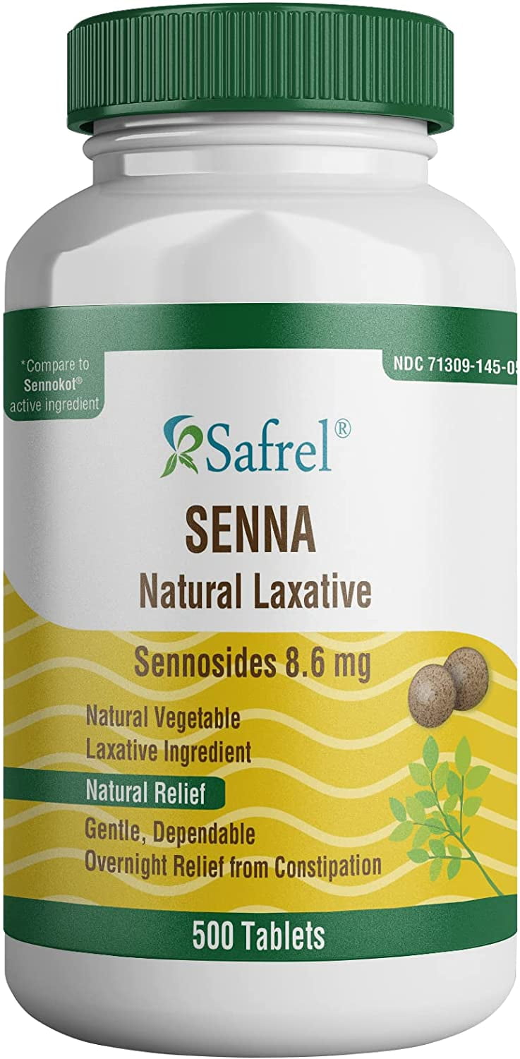 Buy Safrel Senna 8.6 mg Tablets (500 Count) Natural Sennosides