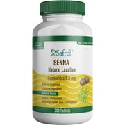 Safrel Senna 8.6 mg Tablets (500 Count) Natural Sennosides Vegetable Laxative for Constipation, Bloating, Gas, Irregularity Relief. Safe Overnight Relief | Generic Senokot, Original Value Pack
