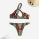 thumbnail image 4 of Gibobby Trajes de Baño Mujer Completo Bañador asimétrico con hombros descubiertos para mujer(Rojo,CH), 4 of 5