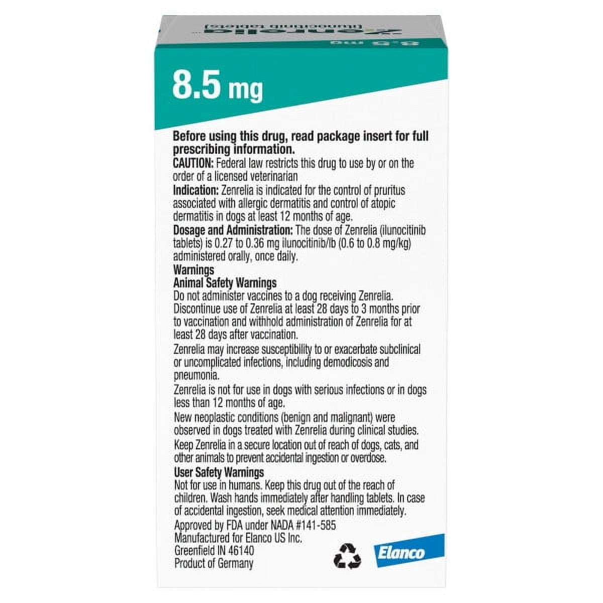 Zenrelia (Ilunocitinib Tablet) Once Daily Prescription Itch Relief for Dogs 8.5 mg