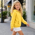thumbnail image 5 of Resicozy Girls Zip Up Hoodie Sweatshirt Full Zipper Hoodies Jacket Y2K Fall Winter Fashion Solid Color Jackets with Pockets Yellow 3XL, 5 of 6
