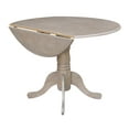 thumbnail image 4 of Round Dual Drop Leaf Pedestal Dining Table in Washed Gray Taupe, 4 of 8