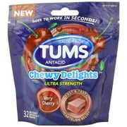 5 Pack - Tums Chewy Delights Antacid Soft Chews, Very Cherry, 32 Each