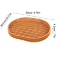 thumbnail image 3 of SIYTUAU Large Oval Plastic Woven Storage Basket Imitation Rattan Bread Fruit And Vegetable Holder Multifunctional Tray, 3 of 6