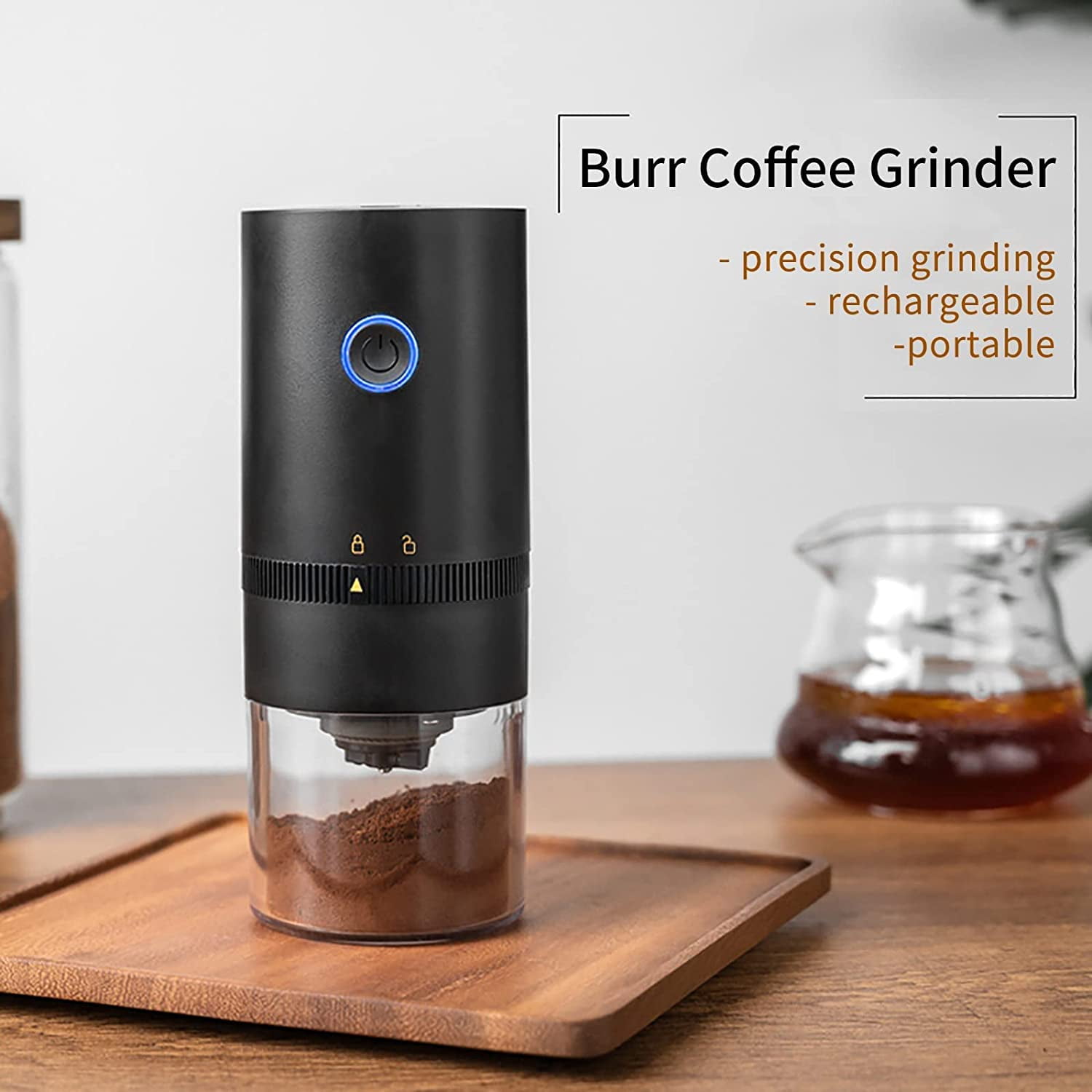Mini Bean Custom Coffee Grinder Coarse or Fine Removable Cup Electric Burr  Mill