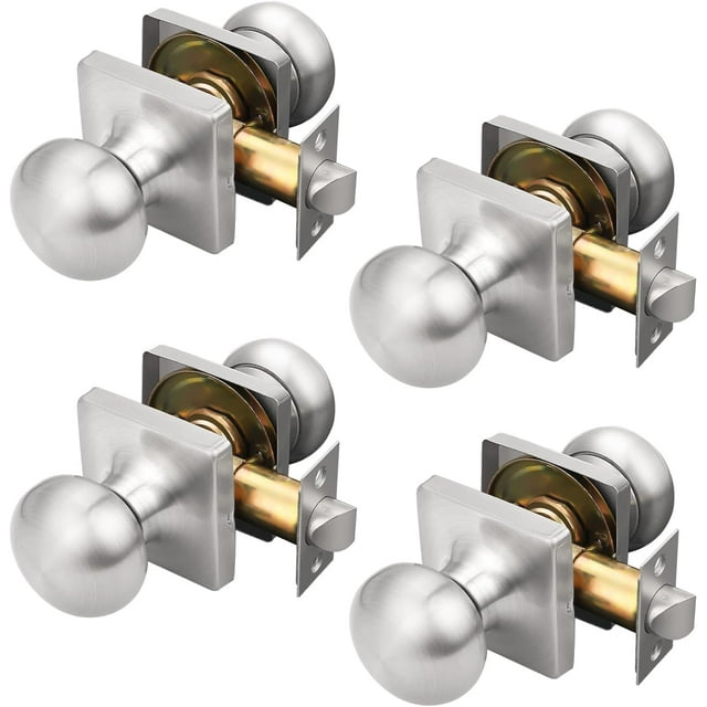 Round Passage Door Knobs Interior Matte Door Knobs Indoor Keyless Non-Locking Handle Set for Hallway or Closet Doors Reversible for Right/Left Handed Door