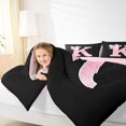 thumbnail image 4 of Manfei Personalized Initial K Twin Bedding Sets 7-Piece for Girls, Pink Bow Tie Bedding Comforter Set, Watercolor Monogrammed Sheet Sets, Breathable Room Decor, 4 of 6
