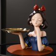 thumbnail image 2 of Bandeja de servicio creativa, esculturas de figuritas, , baratija, plato de almacenamiento, llave, galleta, , estatuas de resina para Azul Gloria Figuritas de niña de resina, 2 of 9
