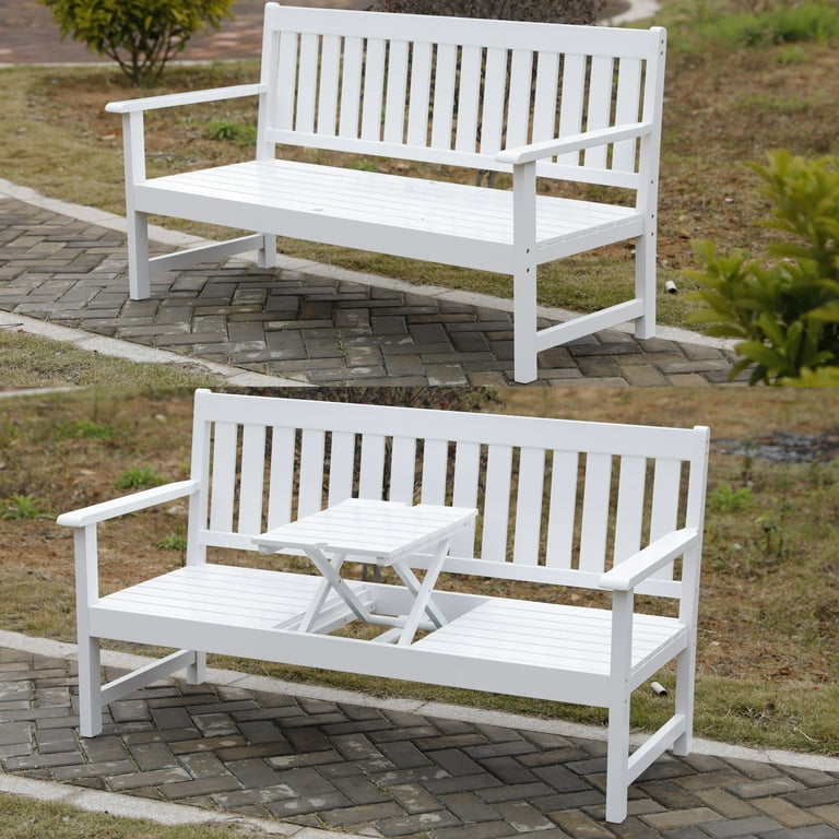 Bench with table in middle sale