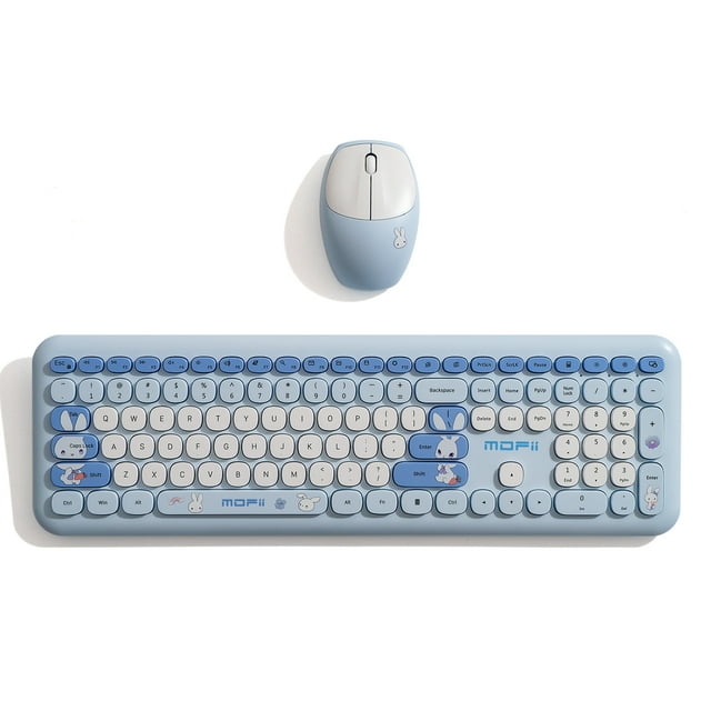 Mofii Wireless Keyboard and Mouse Set 110-Key Full Size Ultra-Slim 2.4GHz 1200 Movement Speed USB Ergonomic for Office Laptop