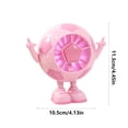 thumbnail image 3 of PoyoKee Small Desk Fan, Colorful LED Football Design Table Fan for Indoor Outdoor, 5 Speed Strong Wind Mini Fan for Bedroom, Portable Fan - Pink, 3 of 7