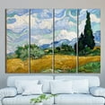 thumbnail image 5 of Landscape Art, Famous Art, Reproduction Art, Wheat Field with Cypresses, Nature Landscape Canvas Art, Home Decor Art Canvas, Vintage Wall Deco , Canvas Wall Decor - 5P-Rolled Canvas, 5 of 9
