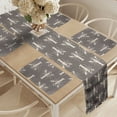 thumbnail image 2 of Ambesonne Lobster Table Runner & Placemats, Sea Animal Vintage Style, Placemat 4 pcs + Runner 14"x72", Dark Warm Taupe and Beige, 2 of 2