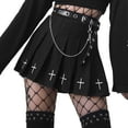 thumbnail image 3 of Nituyy Women Mini Pleated Skirts High Waist Punk Streetwear, 3 of 6