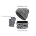 thumbnail image 4 of Gorro de invierno Conjunto de bufanda y guantes Tejidos con forro cálido Gris claro Zulema Gorro cálido Beanie, 4 of 5