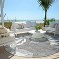 thumbnail image 6 of Addison Rugs Chantille Indoor/Outdoor Transitional Floral Gray Washable Round Rug, 8' x 8', 6 of 6