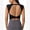 Black, variant on Women Twist Back Workout Top with Built in Bra Cap Sleeve Pilates Yoga Crop Open Back Sports Top Athletic Gym Tight Shirt