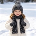 thumbnail image 4 of Girls Winter Hat Beanie Scarf & Gloves Set,Unisex, Heavyweight Acrylic, Cartoon Pattern, Casual & Practical, 3 Count, Winter Holidays Gift, 4 of 7