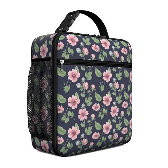 Pioneer Flower Floral Print Pattern Insulated Lunch Bag Teen,Lunch Bag Lunch Box for Men Women,Bento School Lunch Bag for Teen for Work,Picnic or Travel