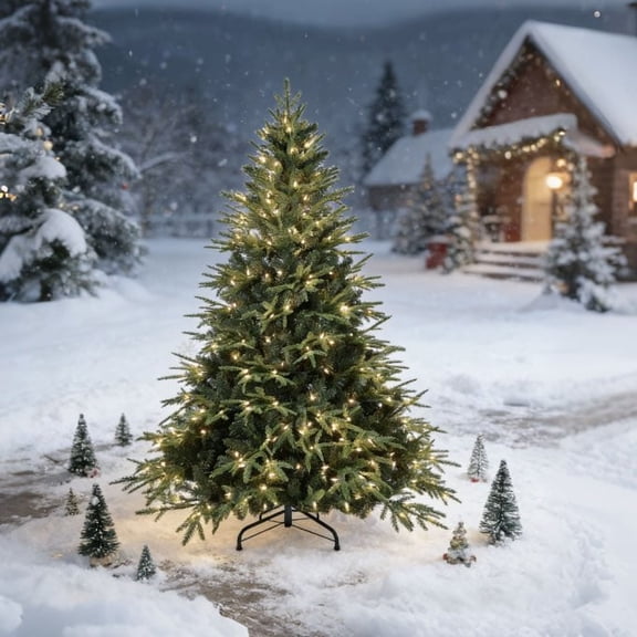 6ft PE/PVC Hybrid Automatic Christmas Tree - Steel Wire Support Easy-Open Holiday Decor with warm white light