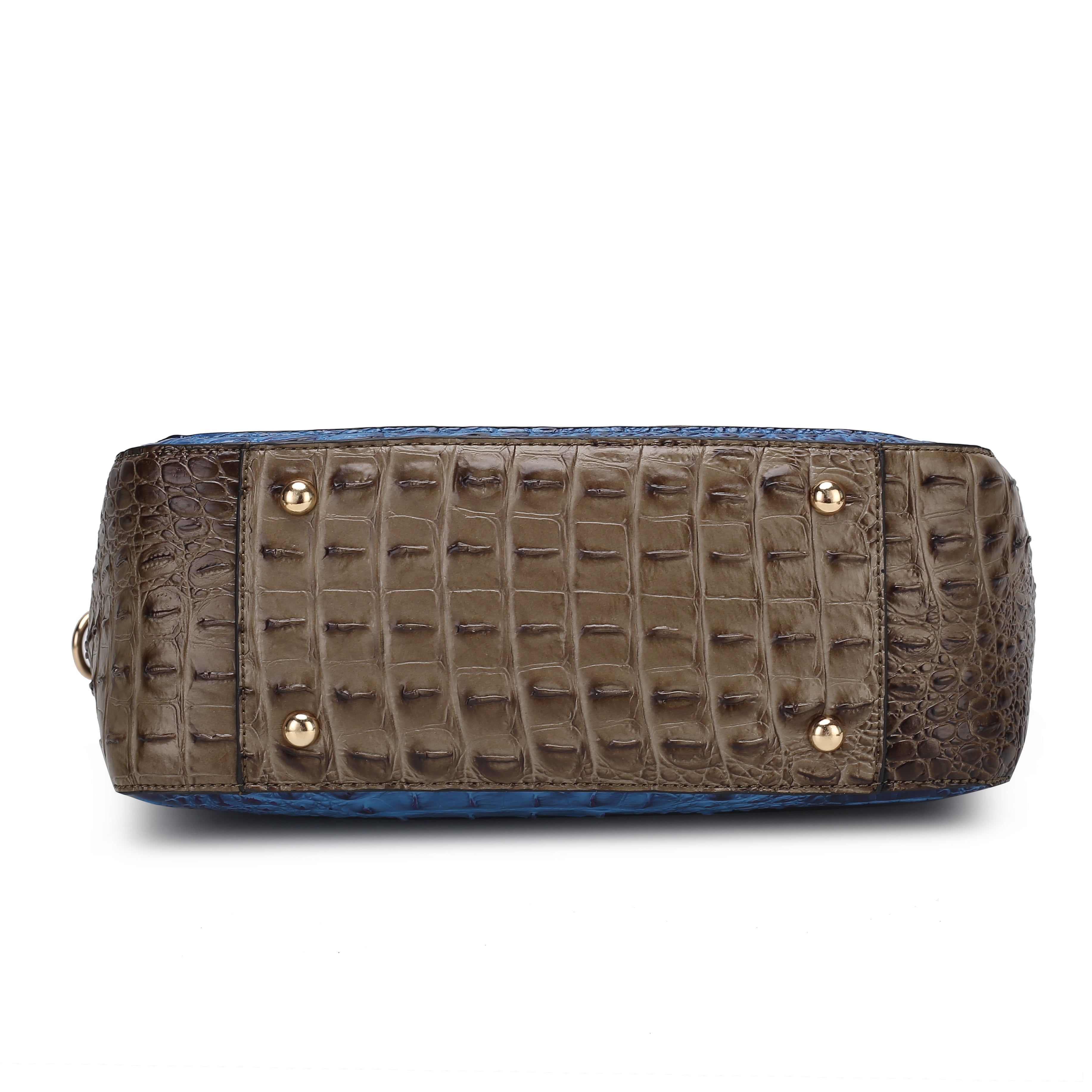 MKF Collection Bonnie Crocodile Vegan Leather Women’s Satchel Bag & Wristlet Wallet, Shoulder Purse Handbag 2 pcs Set by Mia K - Cognac