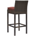 thumbnail image 2 of Modern Contemporary Urban Design Outdoor Patio Balcony Garden Furniture Bar Side Stool Chair, Rattan Wicker, Red Brown, 2 of 3