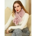 thumbnail image 4 of INSPIRE CHIC Women's Fluffy Faux Fur Collar Scarf Rabbit Ears Plush Neck Wrap, 4 of 7