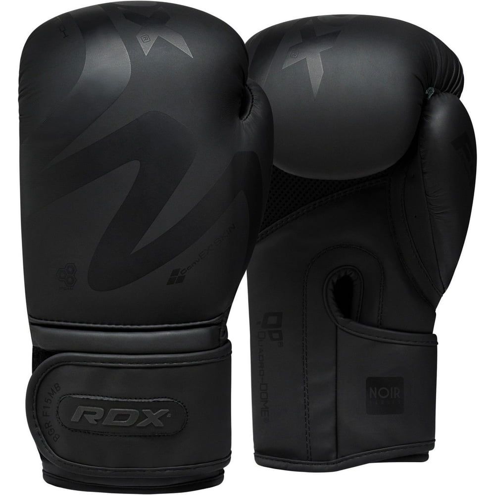 RDX Boxing Gloves for Training Muay Thai Matte Black Maya Hide Leather