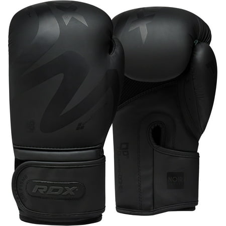 RDX Boxing Gloves for Training Muay Thai | Matte Black Convex Skin Sparring, Kickboxing, Fighting,