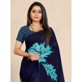 thumbnail image 4 of Multicoloured Floral Pure Georgette Block Print Saree - 17842868, 4 of 6