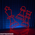 thumbnail image 2 of Craftnamesign Chess Pieces Neon Sign, Playing Chess Led Sign, Chess Club Wall Art, 2 of 4