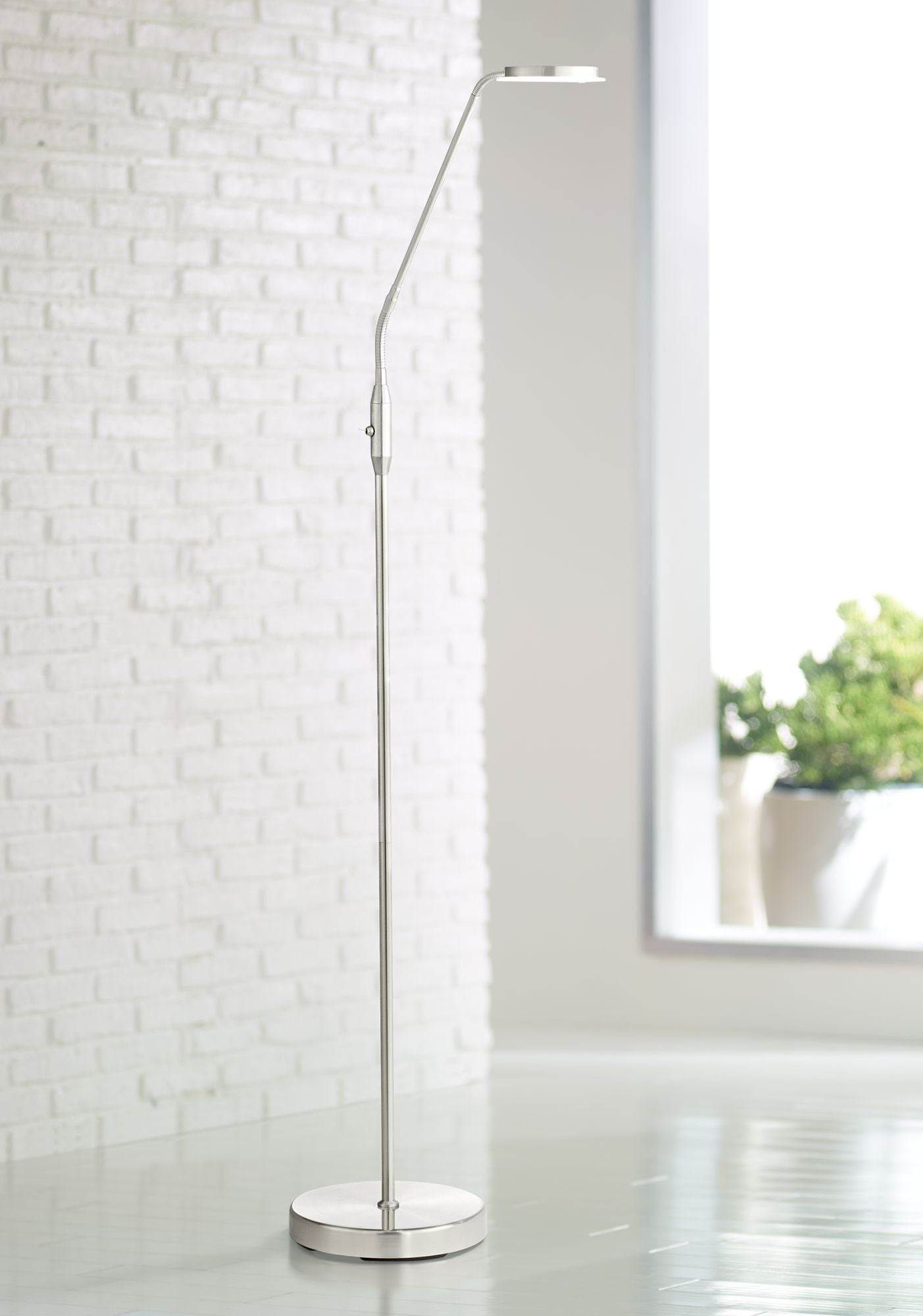 360 Lighting Modern Task Floor Lamp LED Brushed Nickel Adjustable