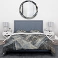 thumbnail image 2 of Designart 'Abstract Glacial Black and White Painting' Geometric Duvet Cover Set, 2 of 4